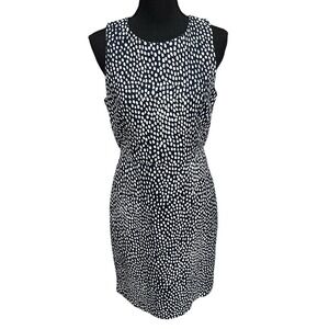 J. Crew Women's Size 8 Polka Dot Dress Black & White Sleeveless‎ Minimalist